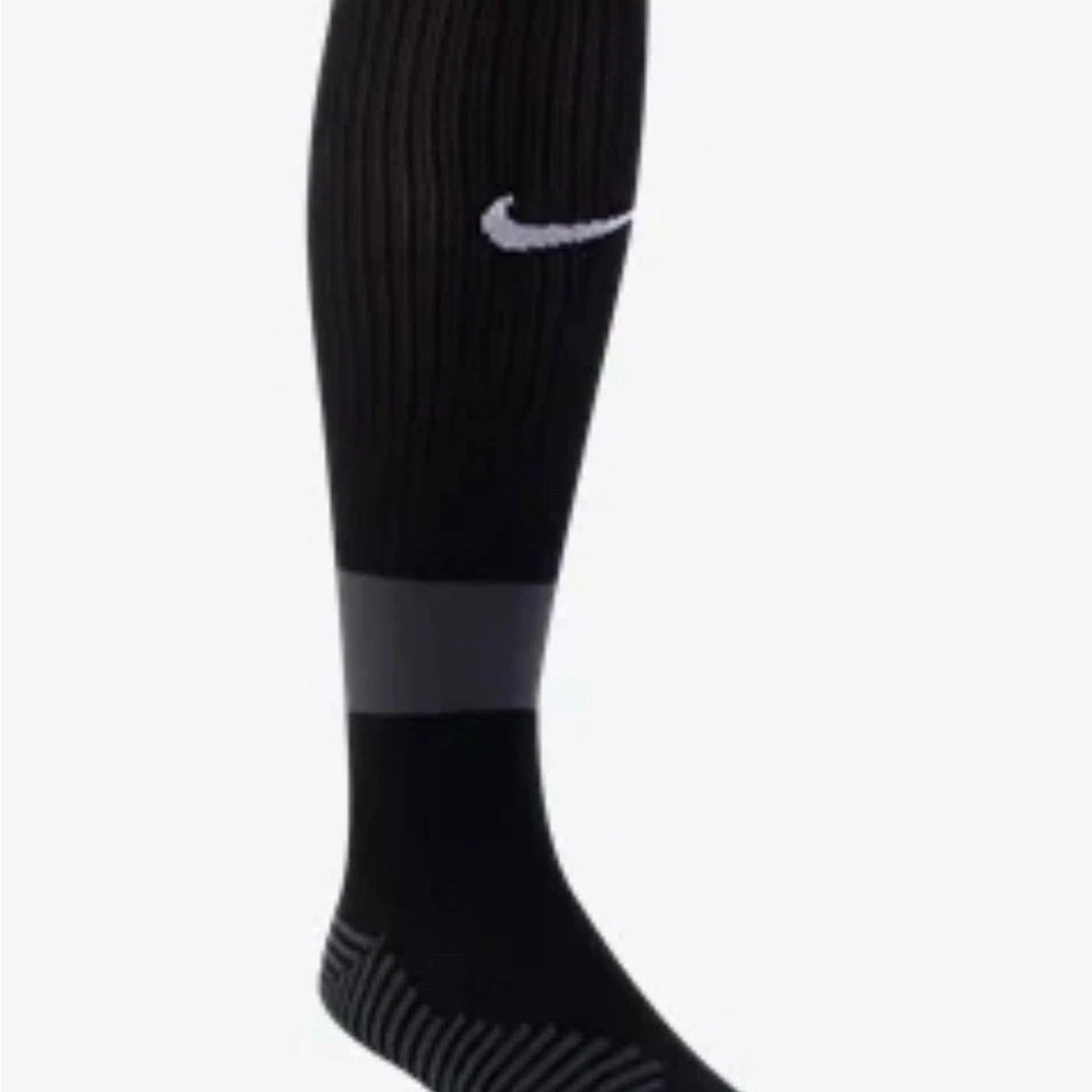 Nike MatchFit Knee High Soccer Socks- Yth 5Y/7Y, W (6-10) , Or M (6-8) Black NEW